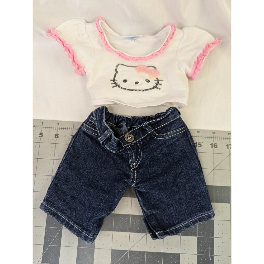 Build a Bear Hello Kitty T Shirt Jeans Lot Stuffed Animal Toy